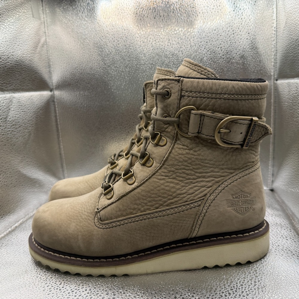 Size 8.5 Harley-Davidson Marconi Brown Womens Leather Motorcycle Riding Boots - Picture 8 of 12